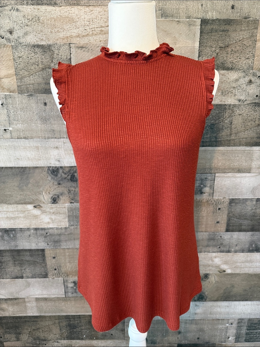Maurices Sleeveless Top with ruffle neck Size M